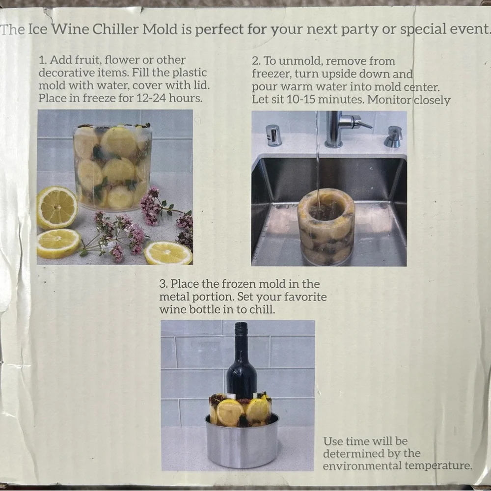 NWT Wine Chiller Ice Mold Set